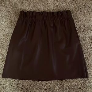 Brown Faux Leather Zara Skirt. Small
